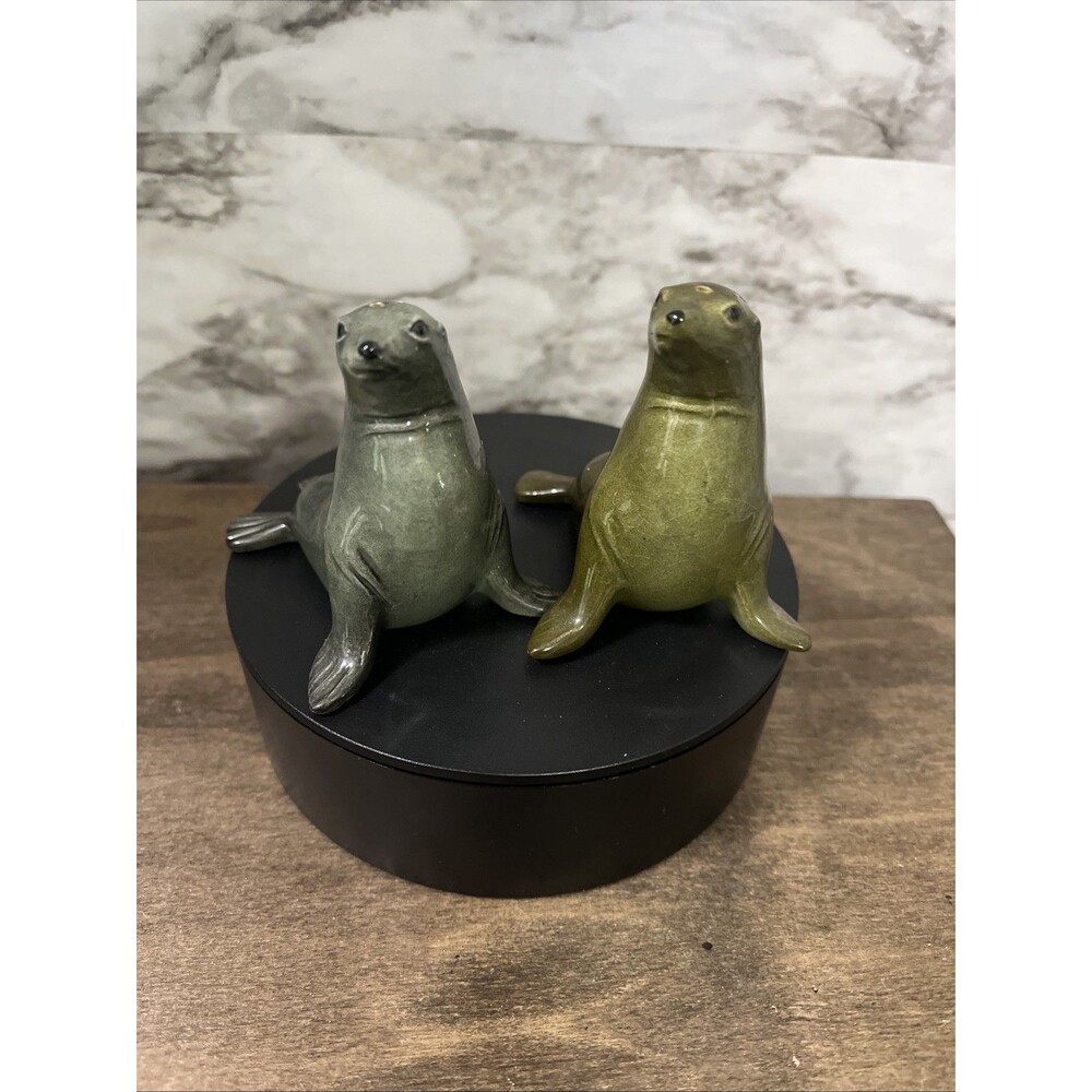 Goebel West Germany Vintage Green Seal Salt and Pepper Shakers